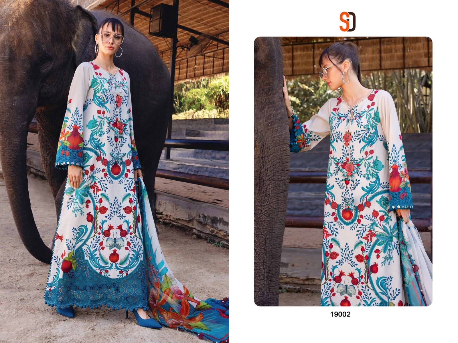 M.PRINT -19 by SHARADDHA DESIGNER 19001 TO 19006 SERIES Pakistani Stylish lawn cotton COLLECTION At Wholesale Price
